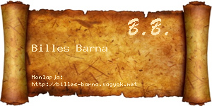 Billes Barna névjegykártya